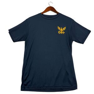 US Navy Originals Mens Medium Shirt Navy Blue Forged By The Sea Eagle USA Tee